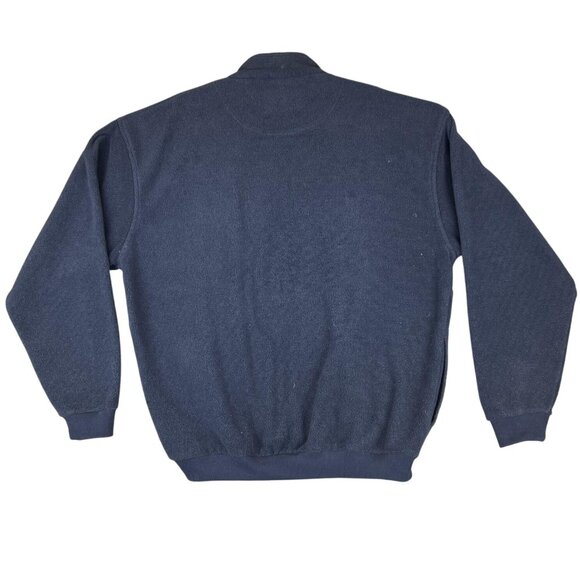 Clearwater Outfitters Mens L Navy Blue 1/4 Button Fleece Pullover Warm Casual - Picture 2 of 9